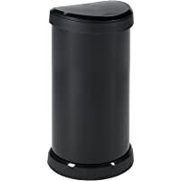 Curver One Touch 176455- Recipiente de plástic- 40 L- color negro con efecto metálico